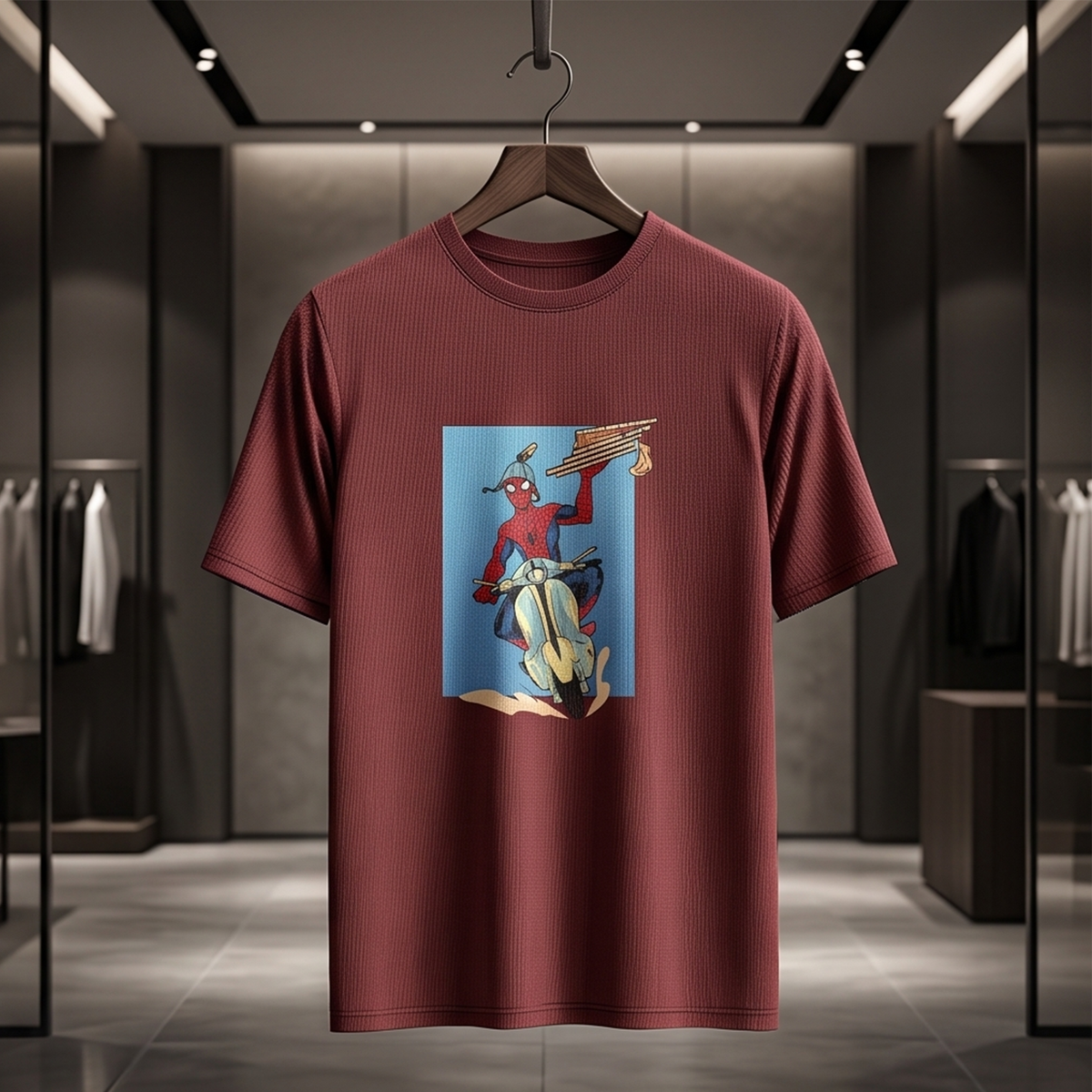 Spiderman Delivered Pizza – Superhero Graphic T-Shirt