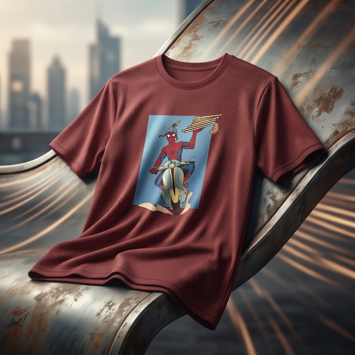 Spiderman Delivered Pizza – Superhero Graphic T-Shirt