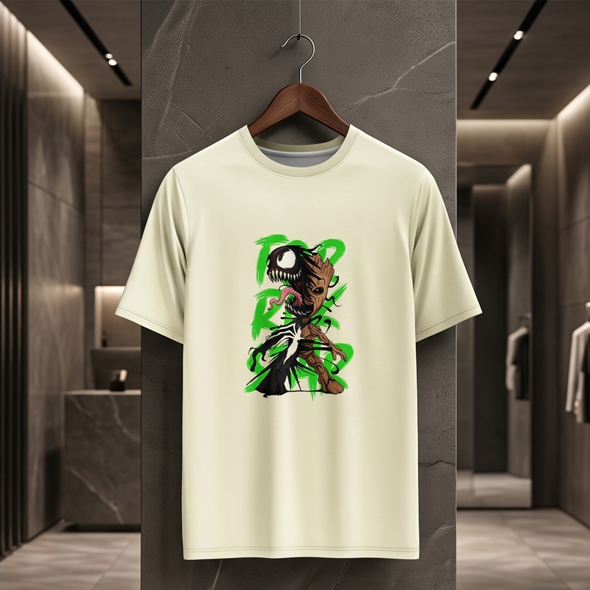 Groot X Venom – Dark Superhero Crossover Graphic T-Shirt