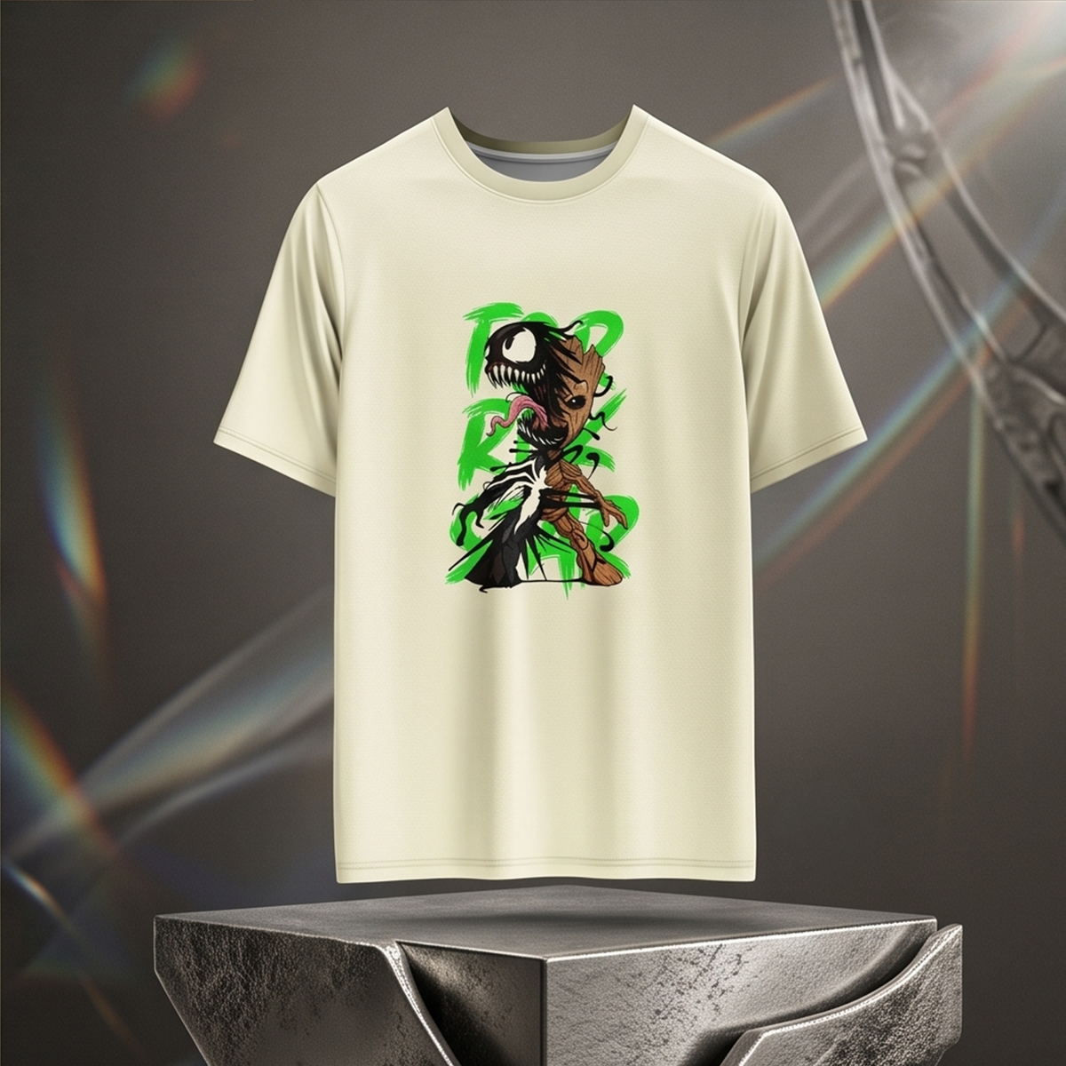 Groot X Venom – Dark Superhero Crossover Graphic T-Shirt