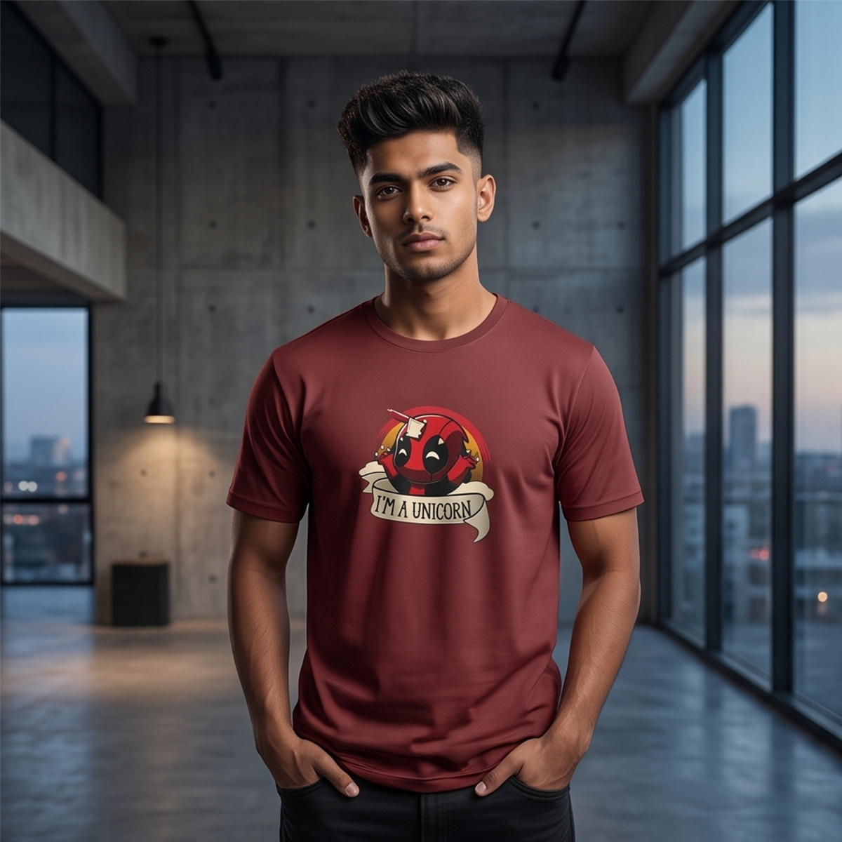 Deadpool as a Unicorn – Cute & Crazy Superhero Graphi
