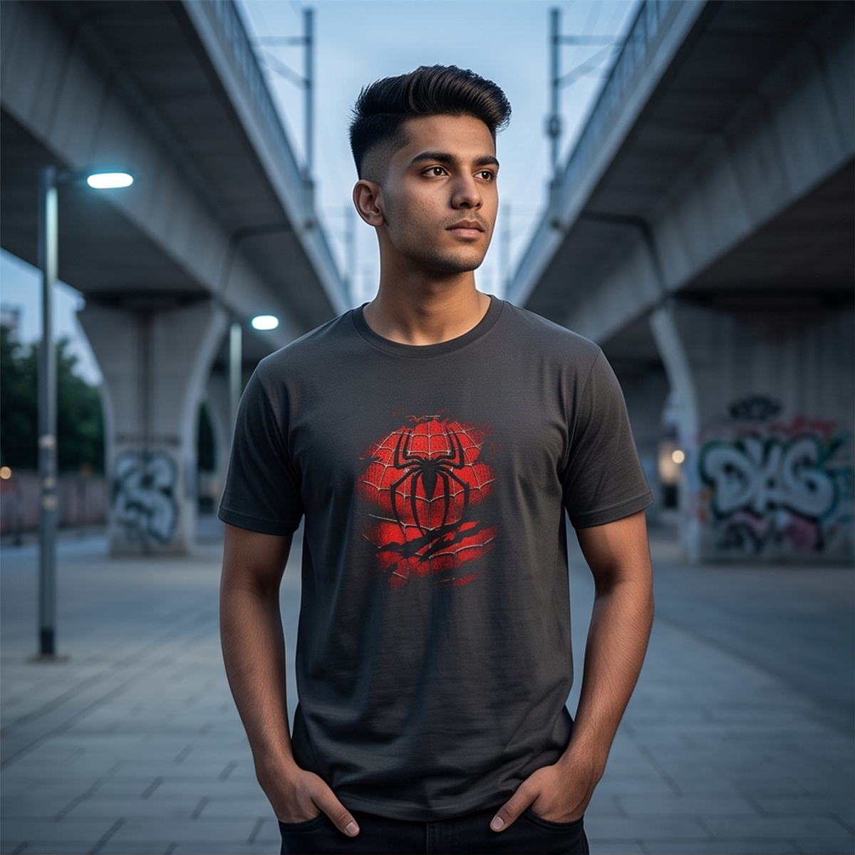 Spider-Man Red Web – Premium Superhero Graphic T-Shirt