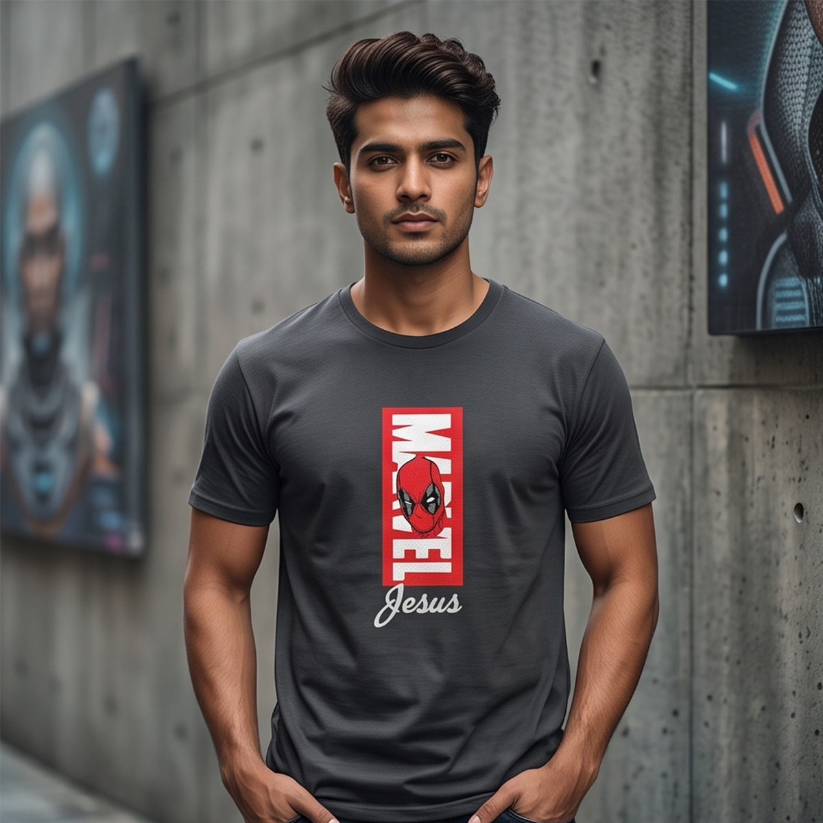 Marvel Jesus –  Superhero Graphic T-Shirt